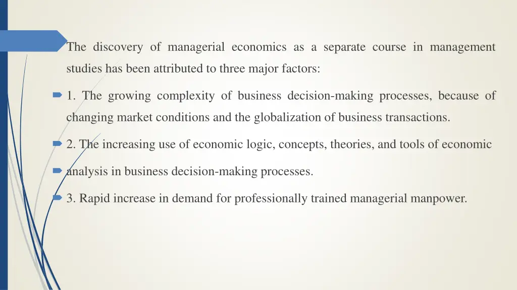 the discovery of managerial economics