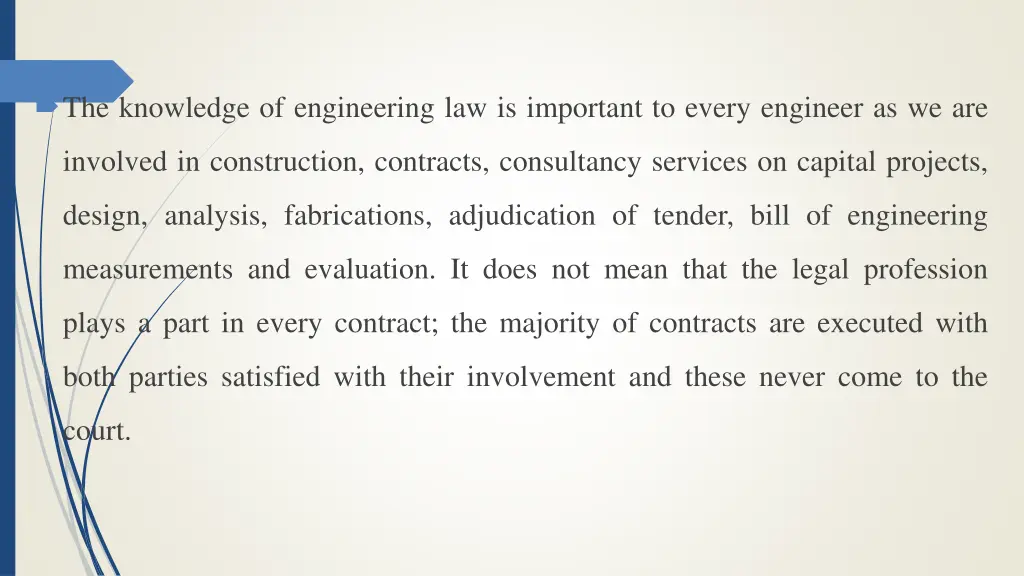 the knowledge of engineering law is important