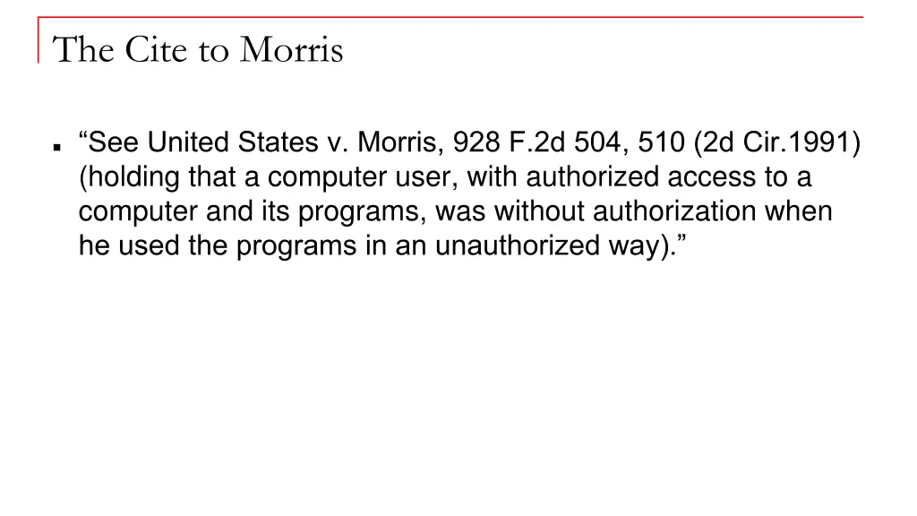 the cite to morris