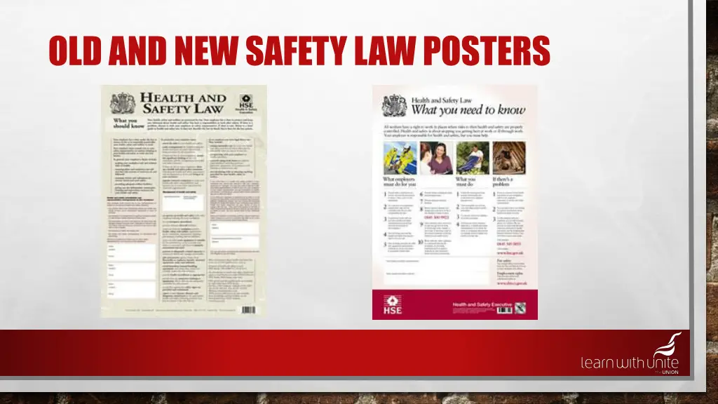 old and new safety law posters