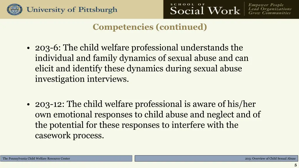 competencies continued