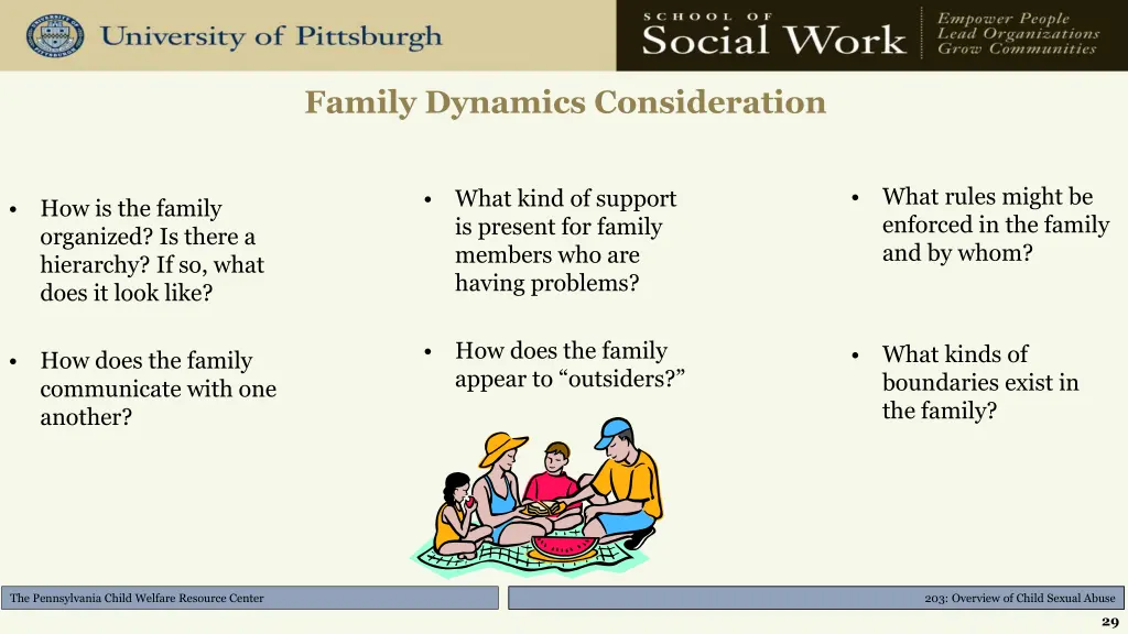 family dynamics consideration