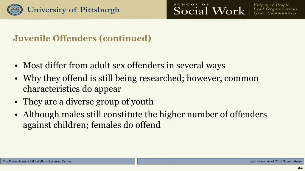 juvenile offenders continued