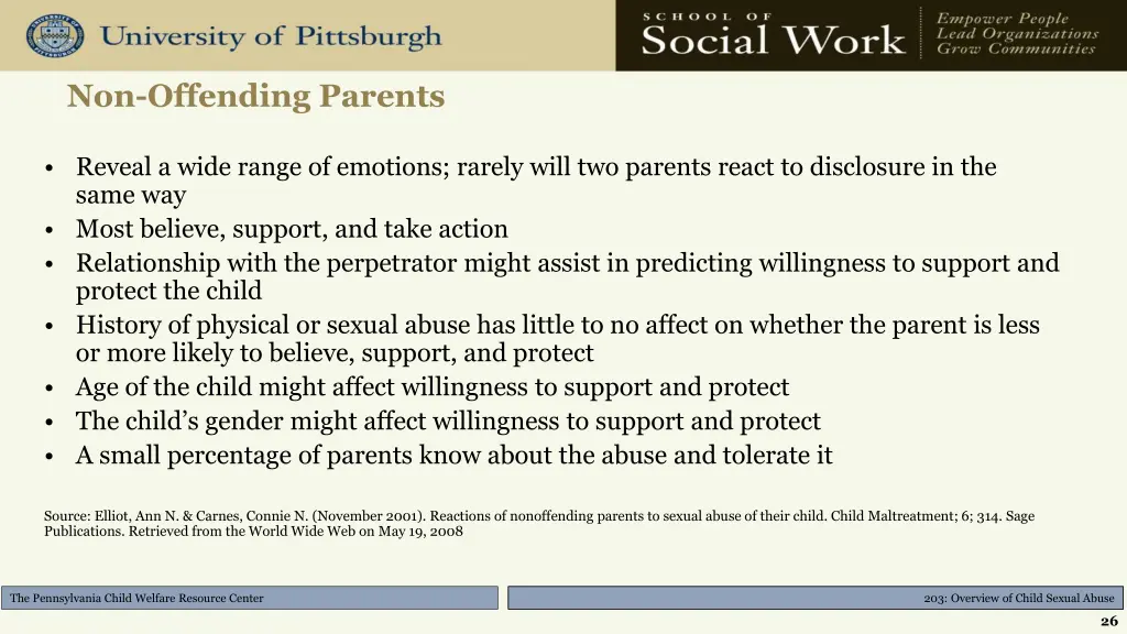 non offending parents