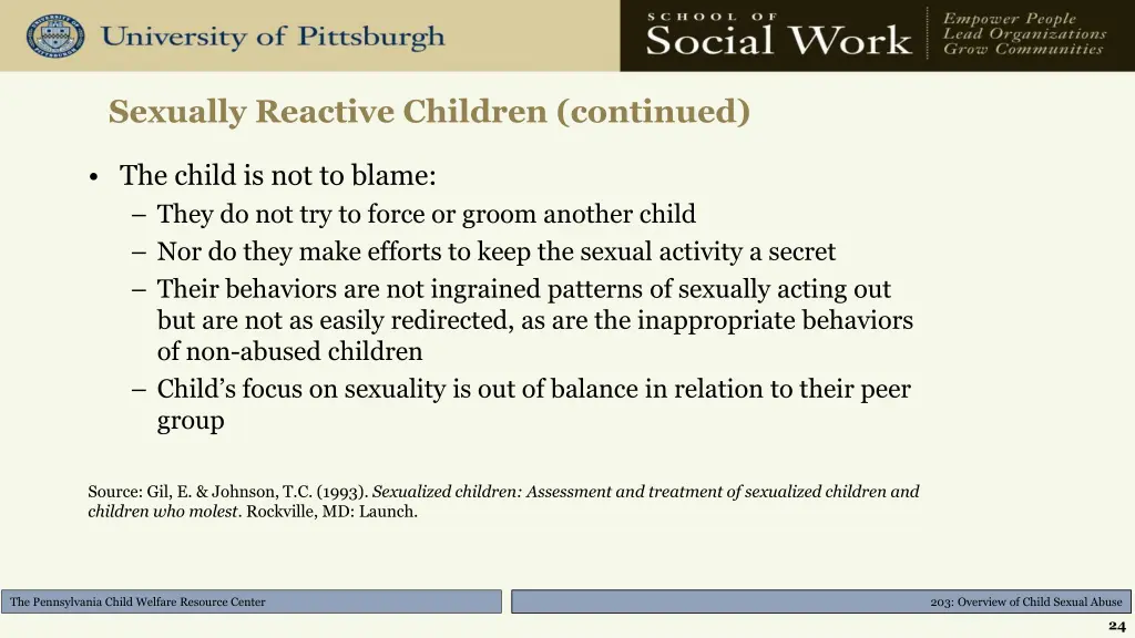 sexually reactive children continued
