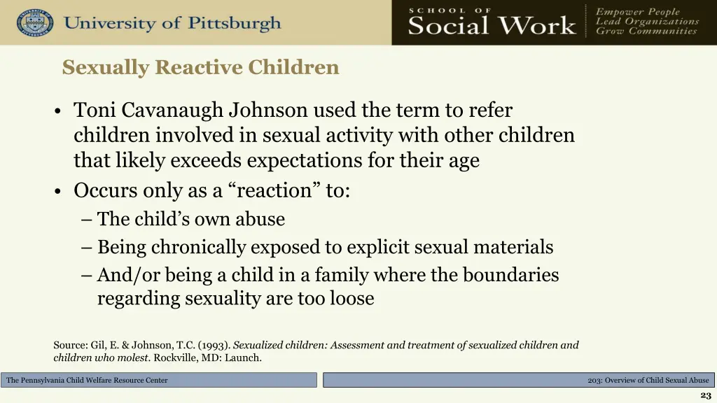 sexually reactive children