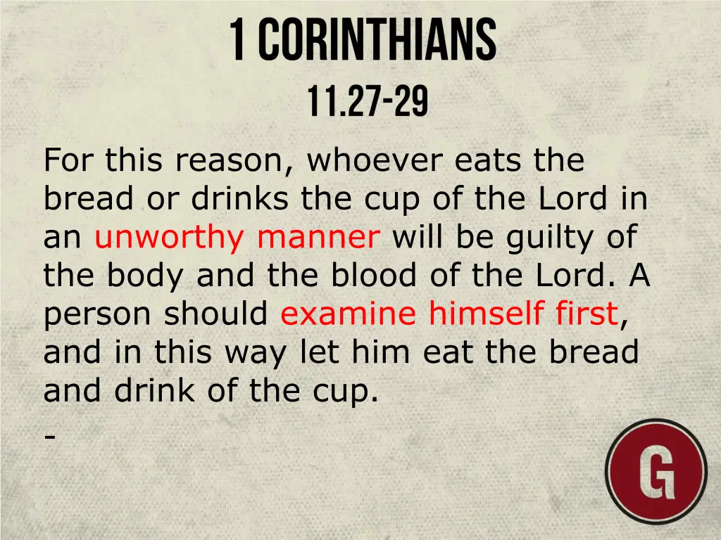 for this reason whoever eats the bread or drinks