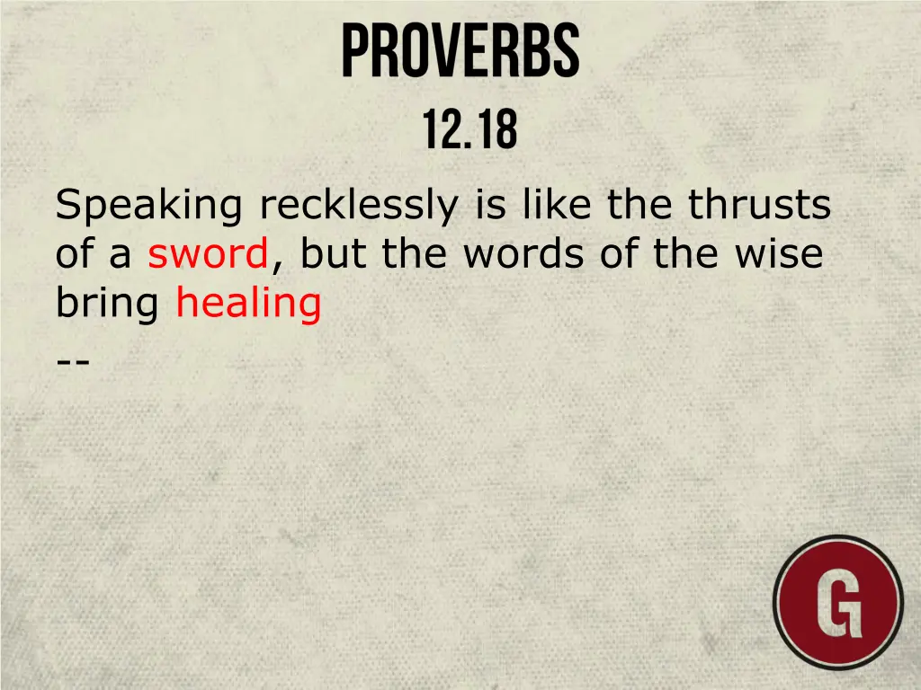 speaking recklessly is like the thrusts