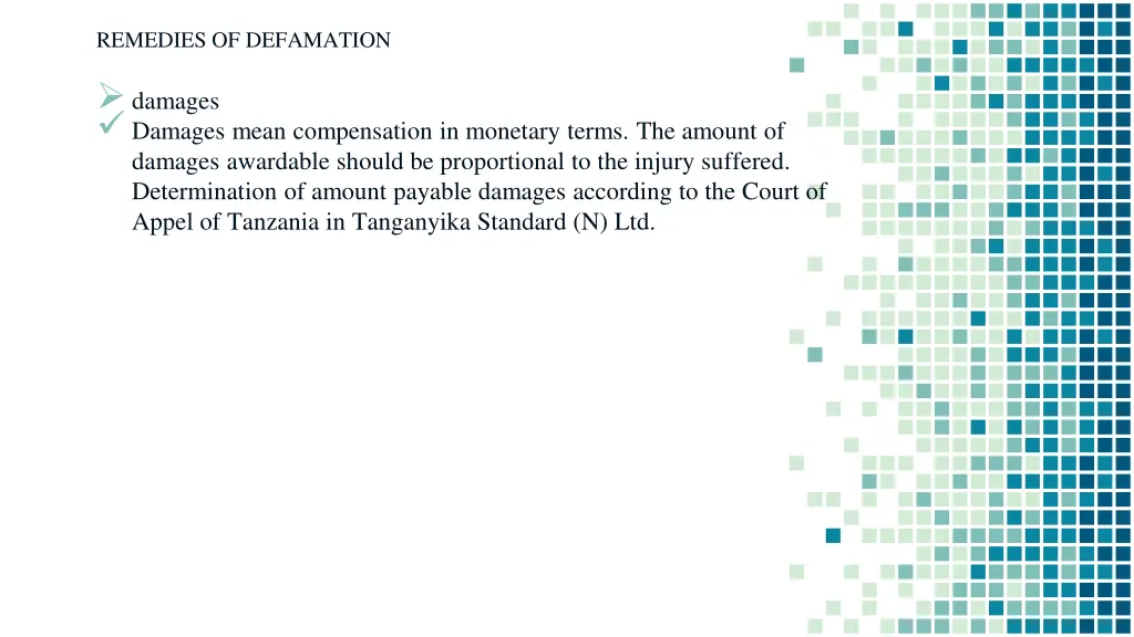 remedies of defamation