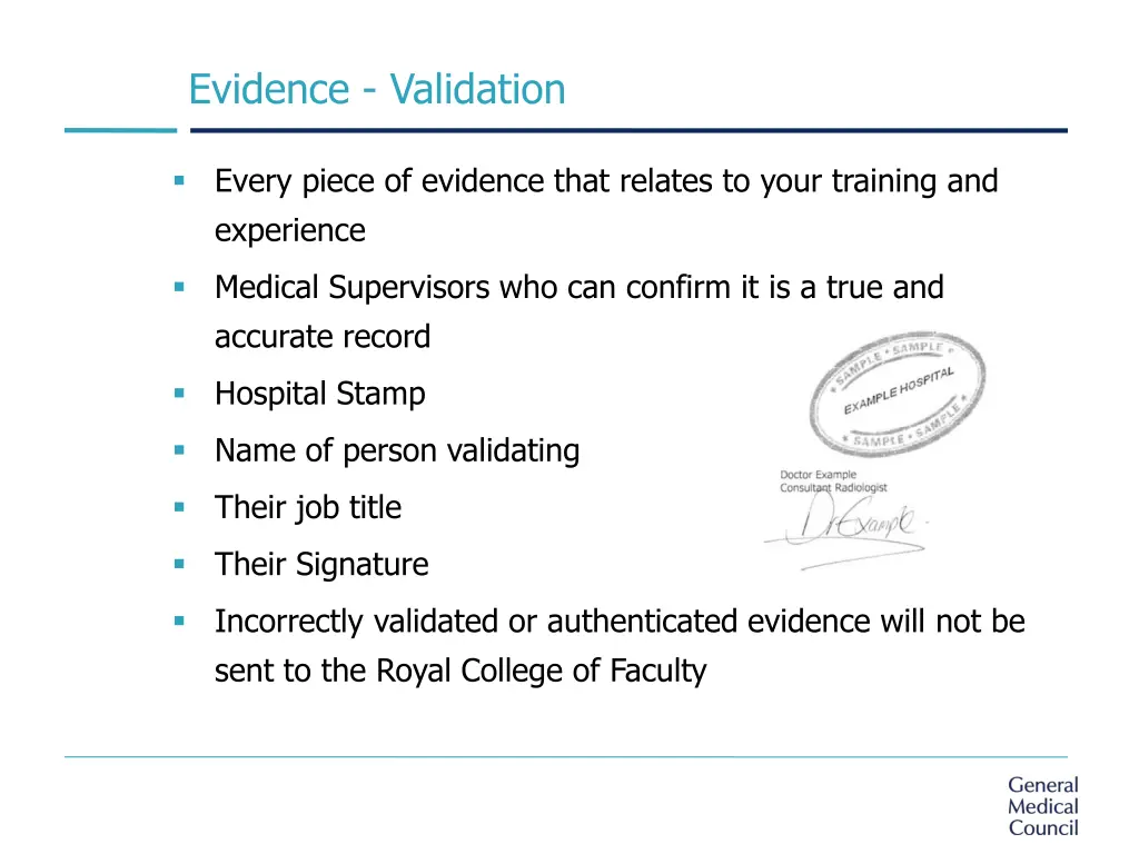 evidence validation