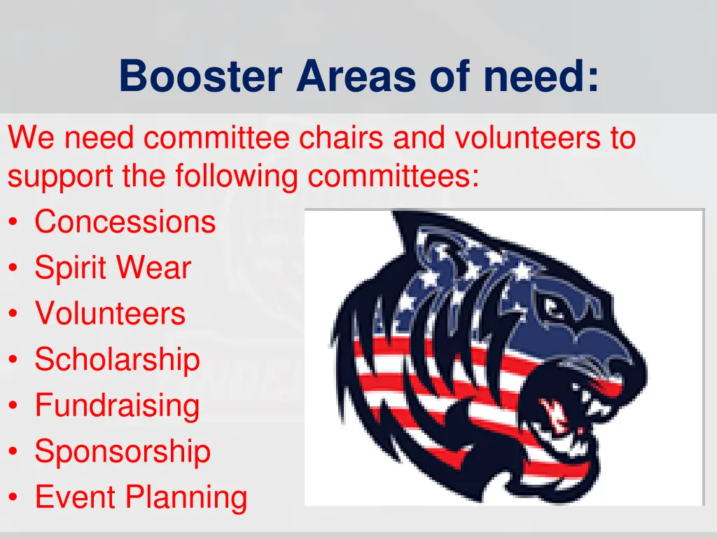 booster areas of need