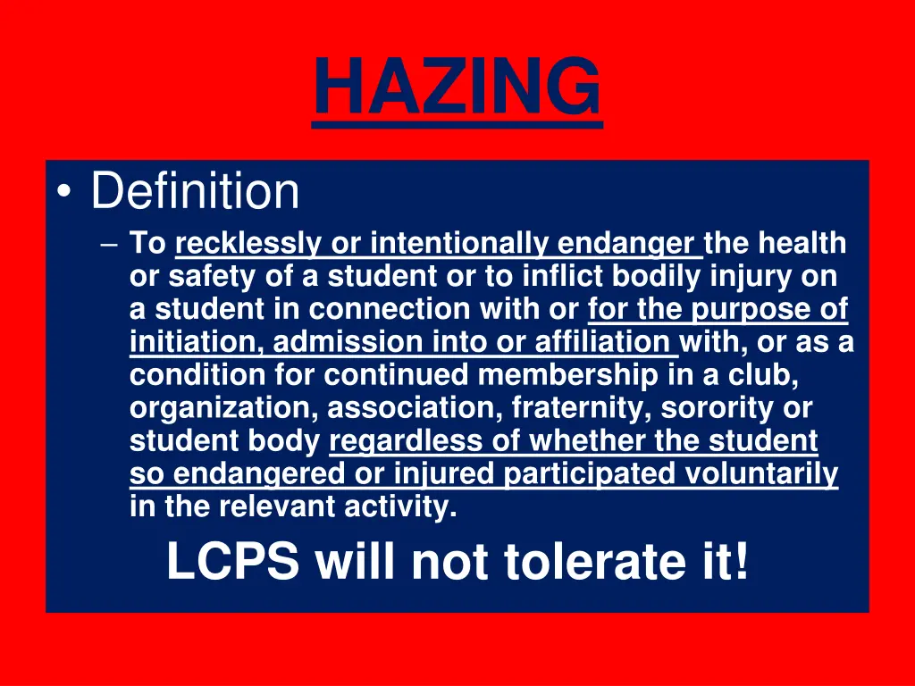 hazing