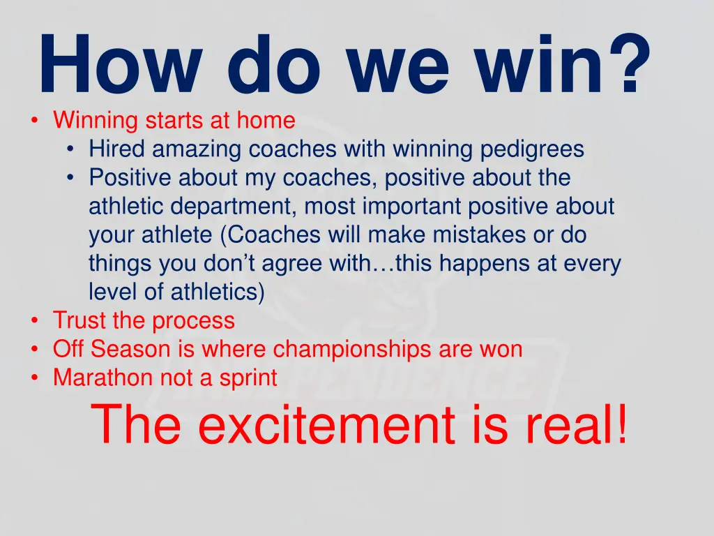 how do we win winning starts at home hired