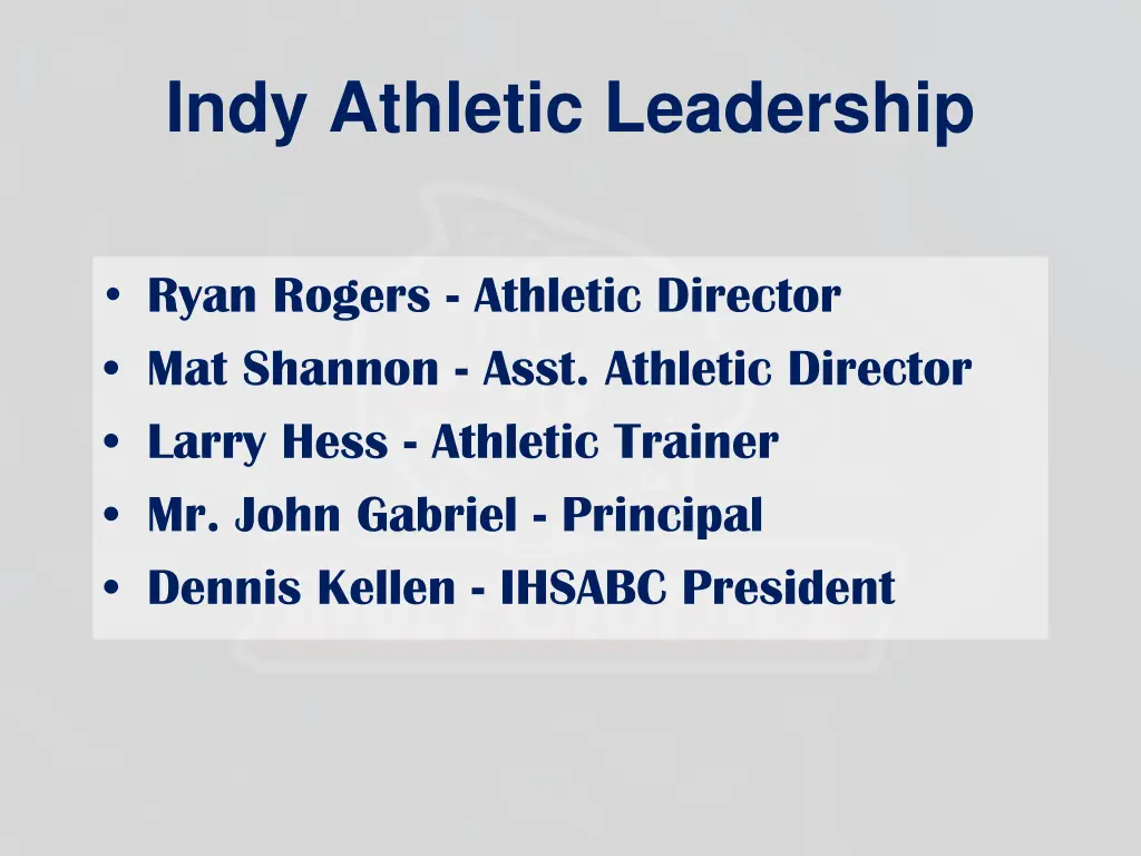 indy athletic leadership
