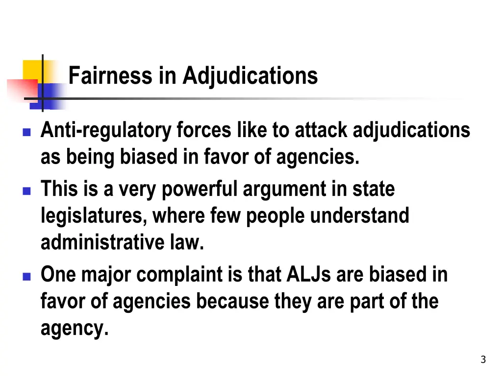 fairness in adjudications