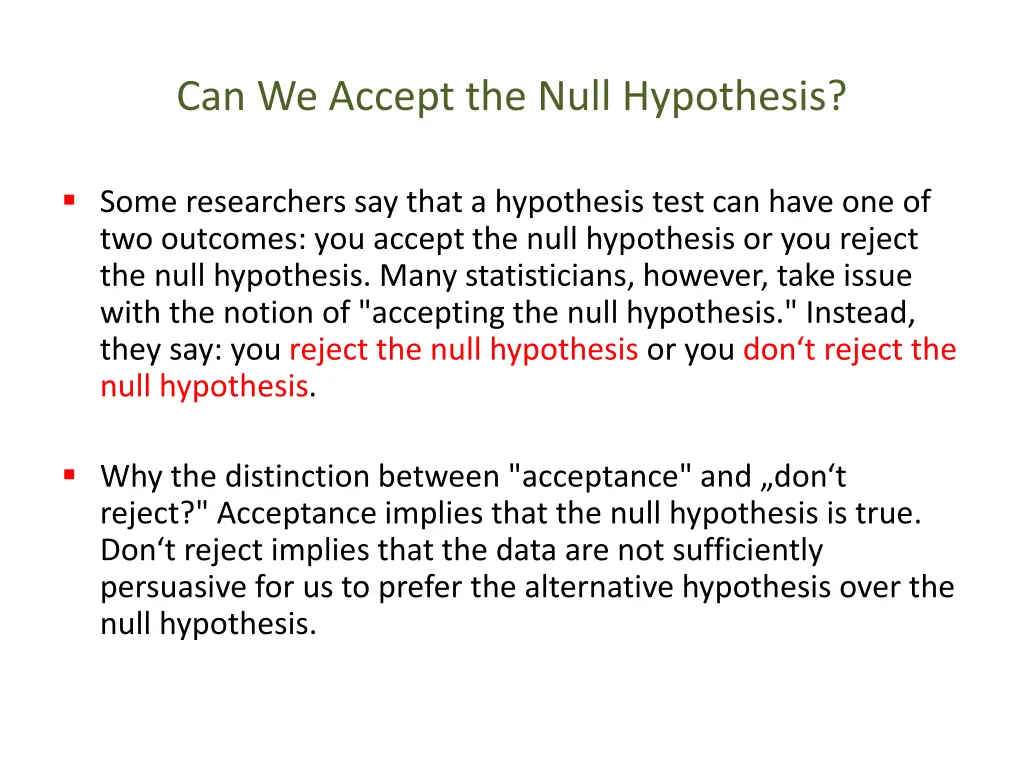 can we accept the null hypothesis