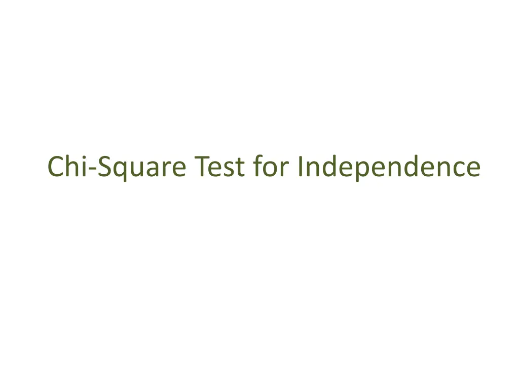 chi square test for independence