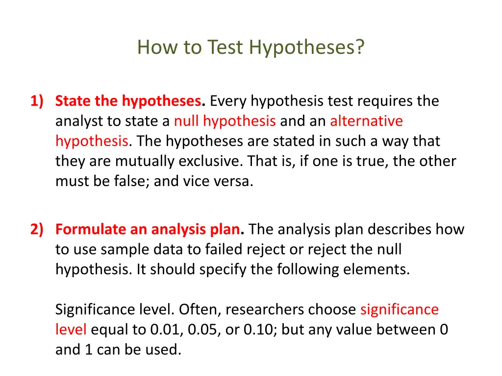 how to test hypotheses