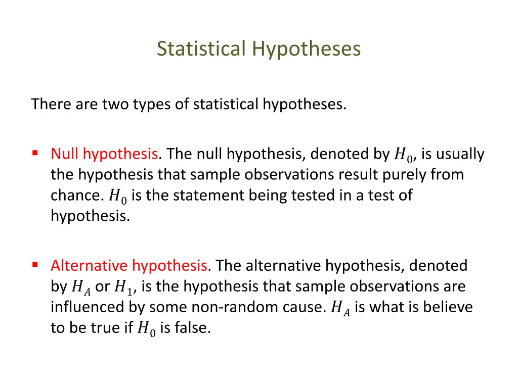 statistical hypotheses