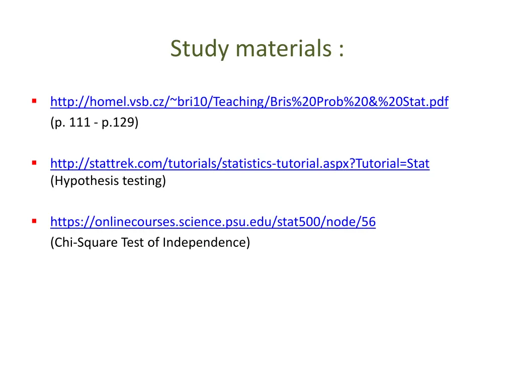 study materials