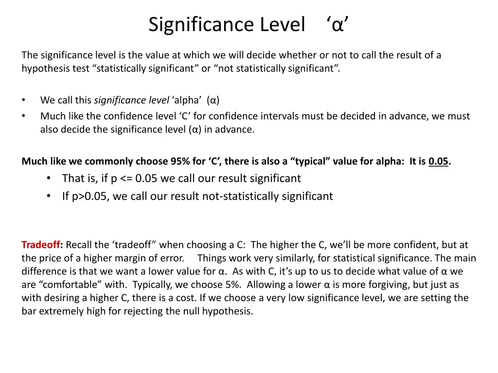 significance level