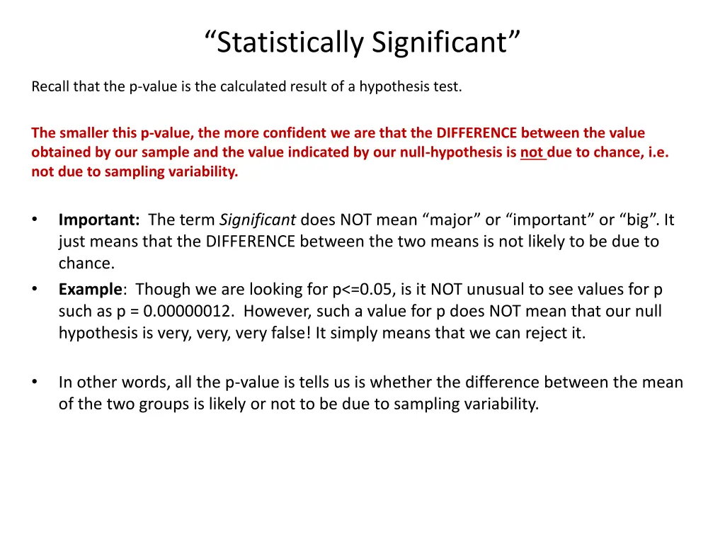 statistically significant