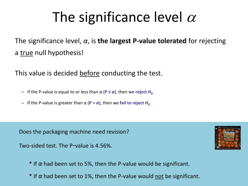 the significance level