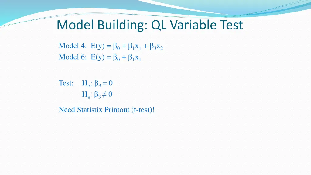 model building ql variable test