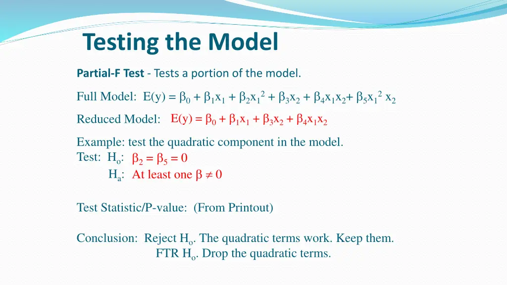 testing the model 1