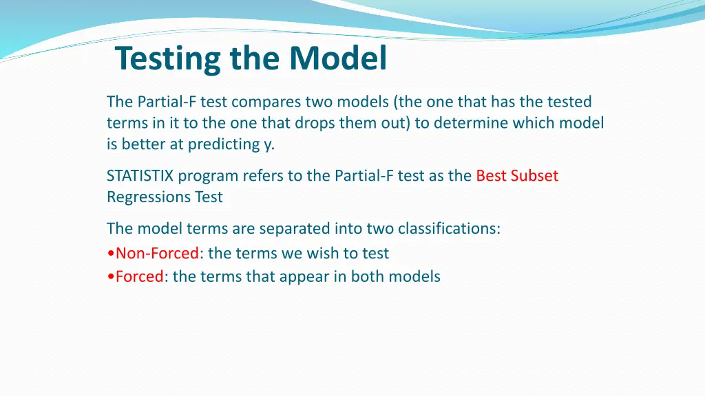 testing the model 2