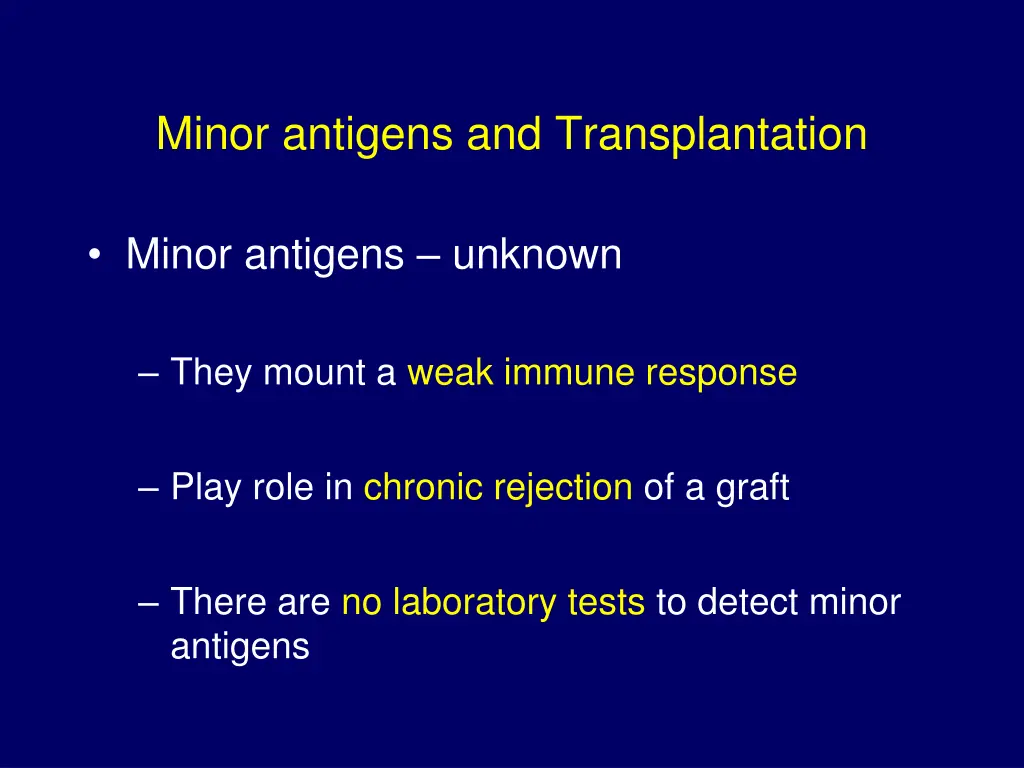 minor antigens and transplantation
