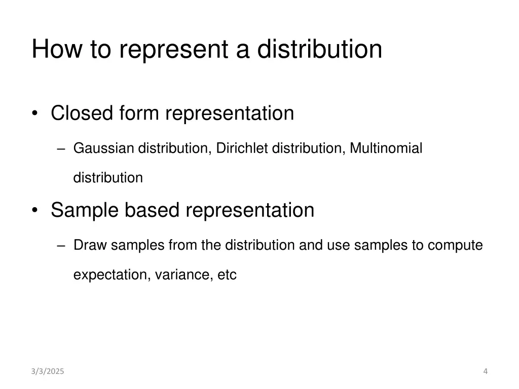 how to represent a distribution