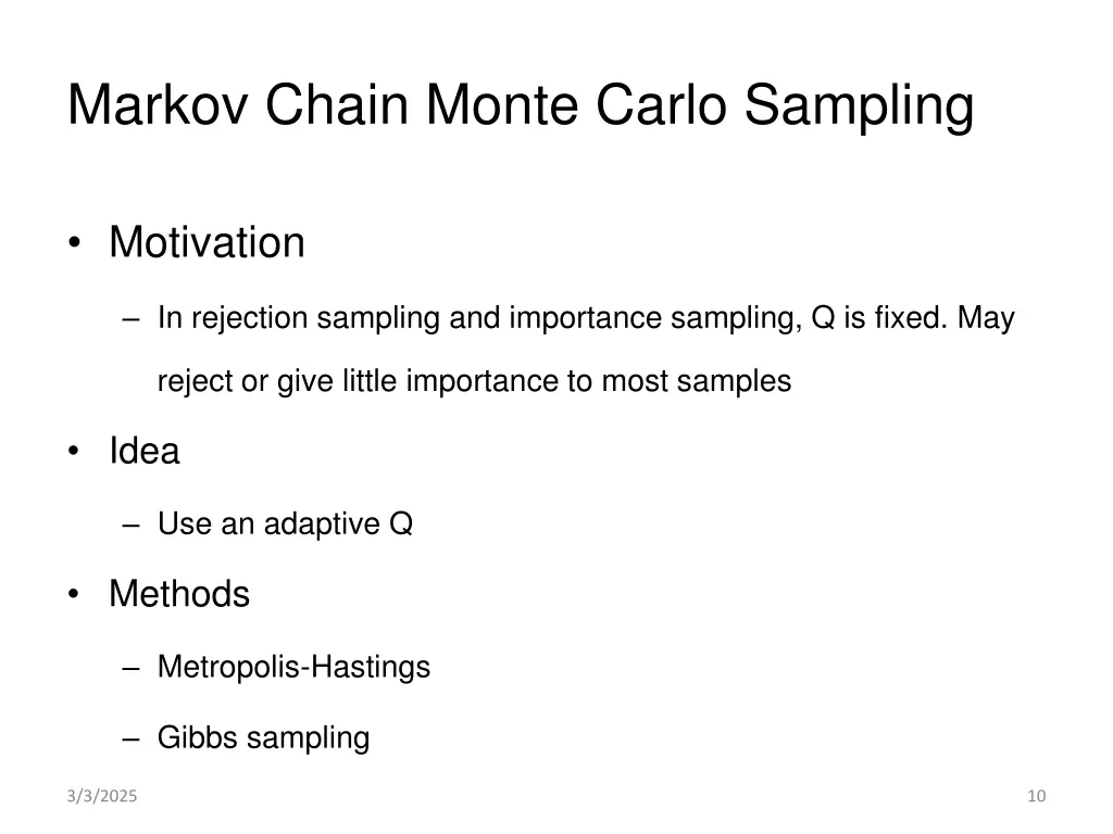 markov chain monte carlo sampling