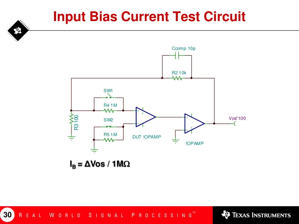 input bias current test circuit