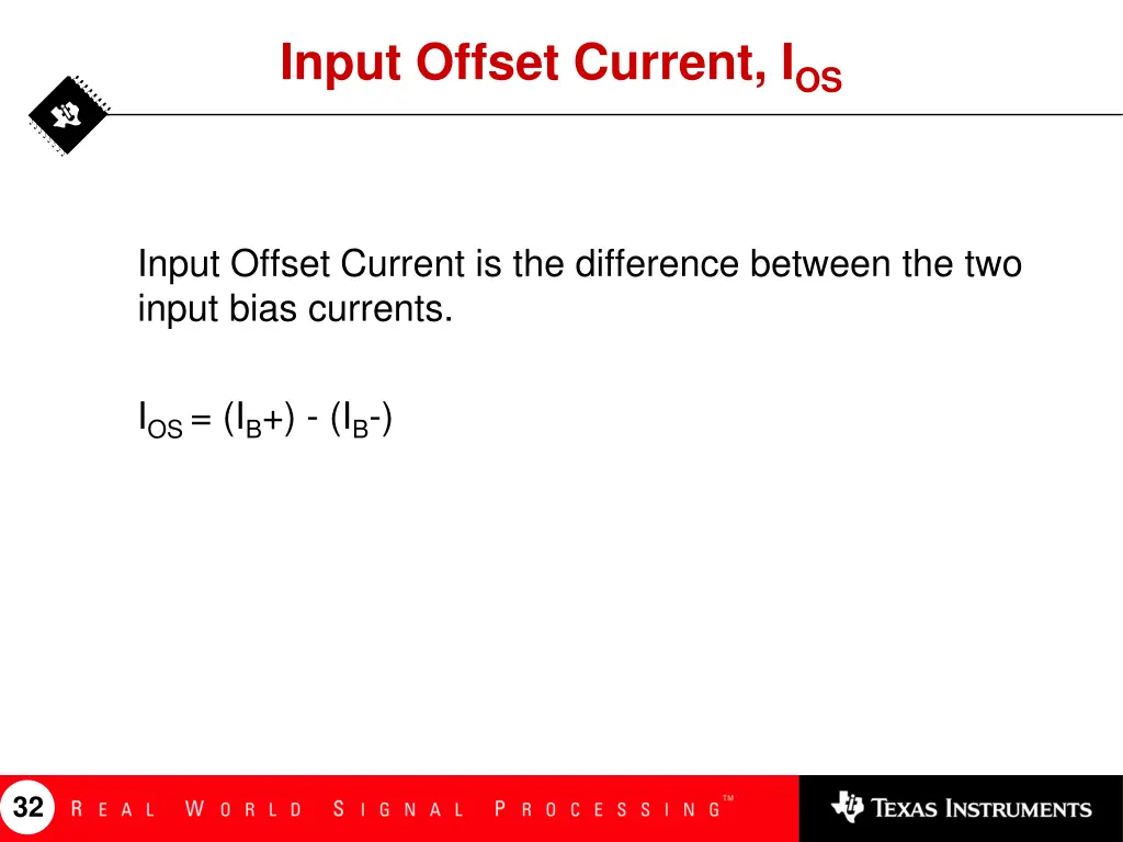 input offset current i os