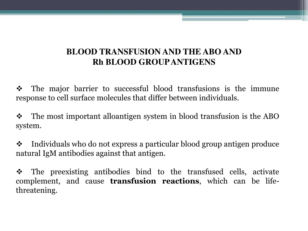 blood transfusion and the abo and rh blood group