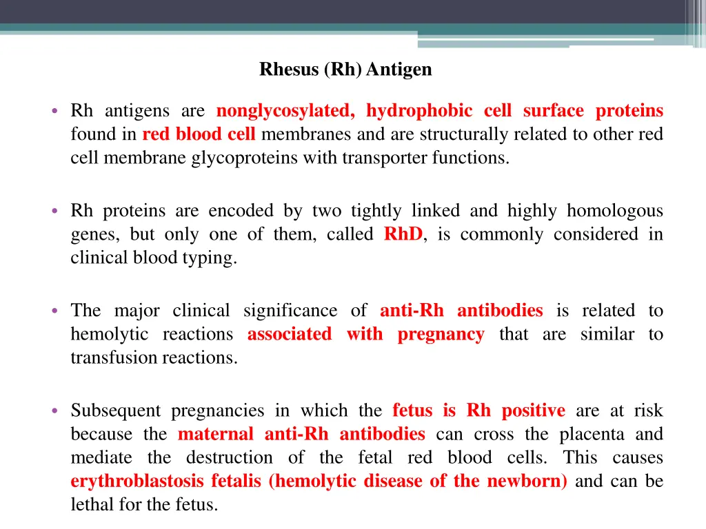 rhesus rh antigen
