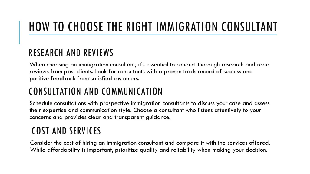 how to choose the right immigration consultant