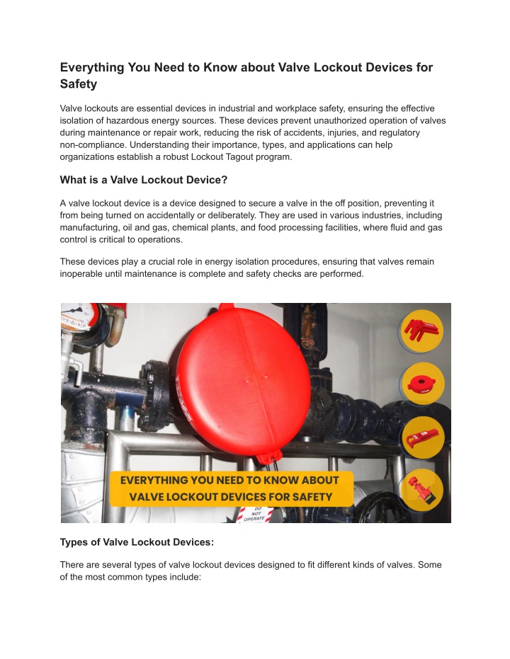 everything you need to know about valve lockout