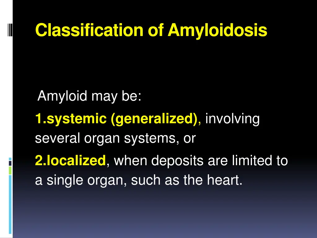 classification of amyloidosis