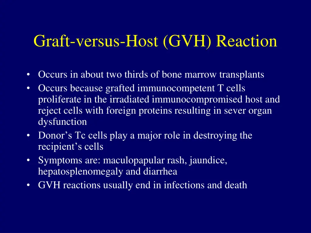 graft versus host gvh reaction