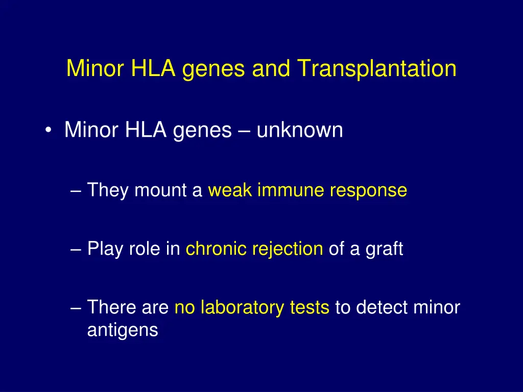 minor hla genes and transplantation