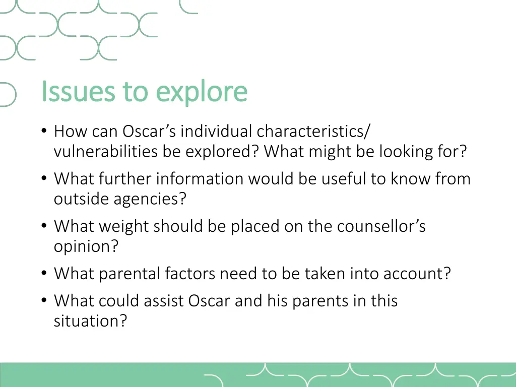 issues to explore issues to explore