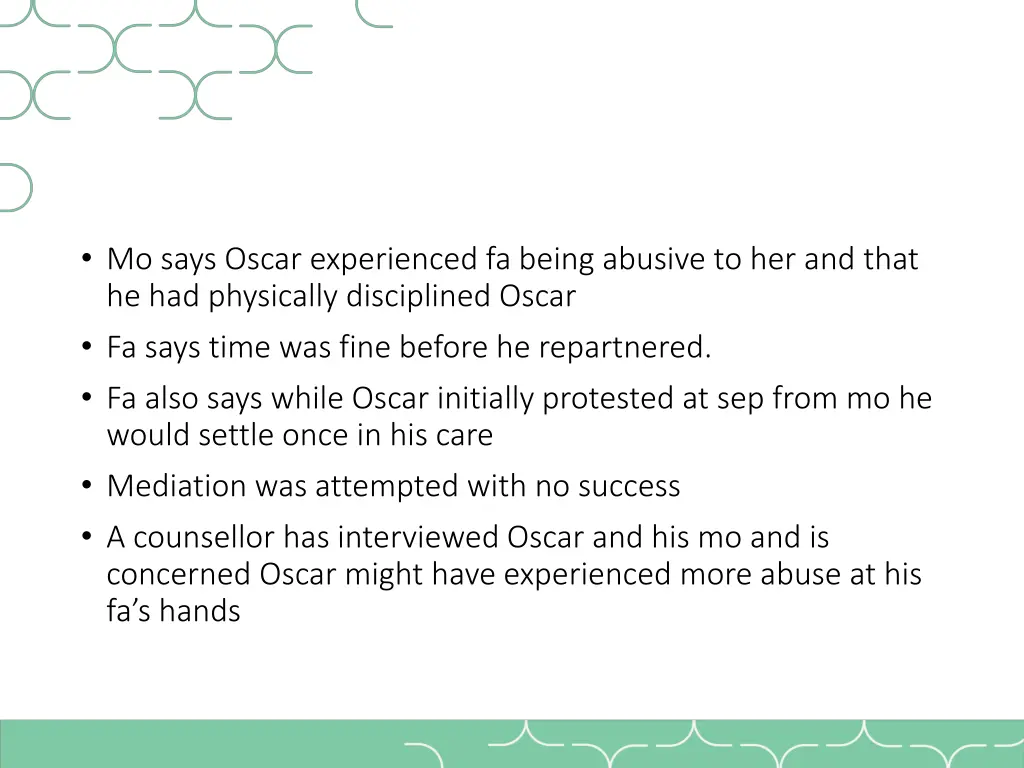 mo says oscar experienced fa being abusive