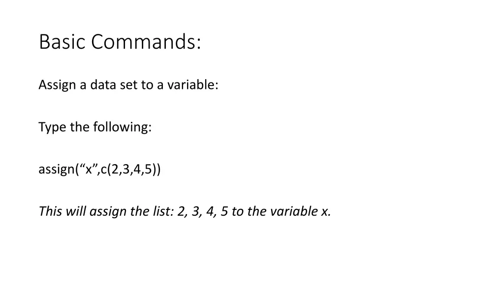 basic commands