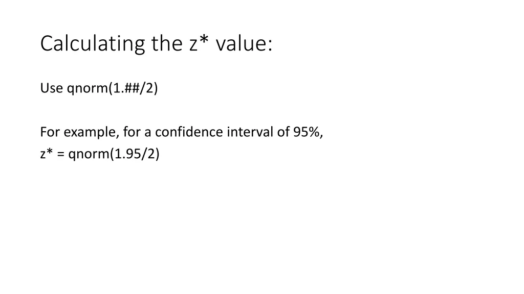 calculating the z value