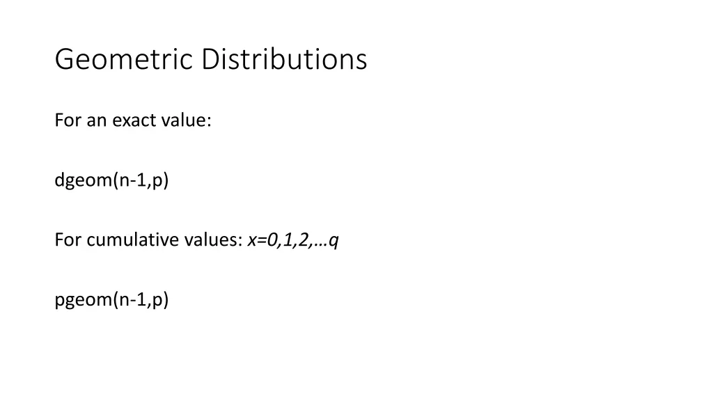 geometric distributions