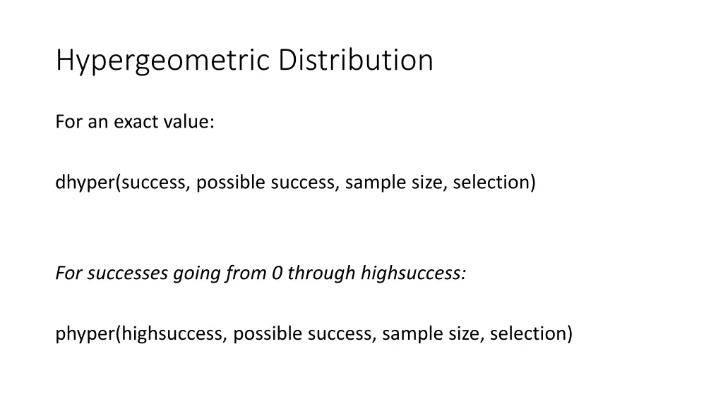 hypergeometric distribution