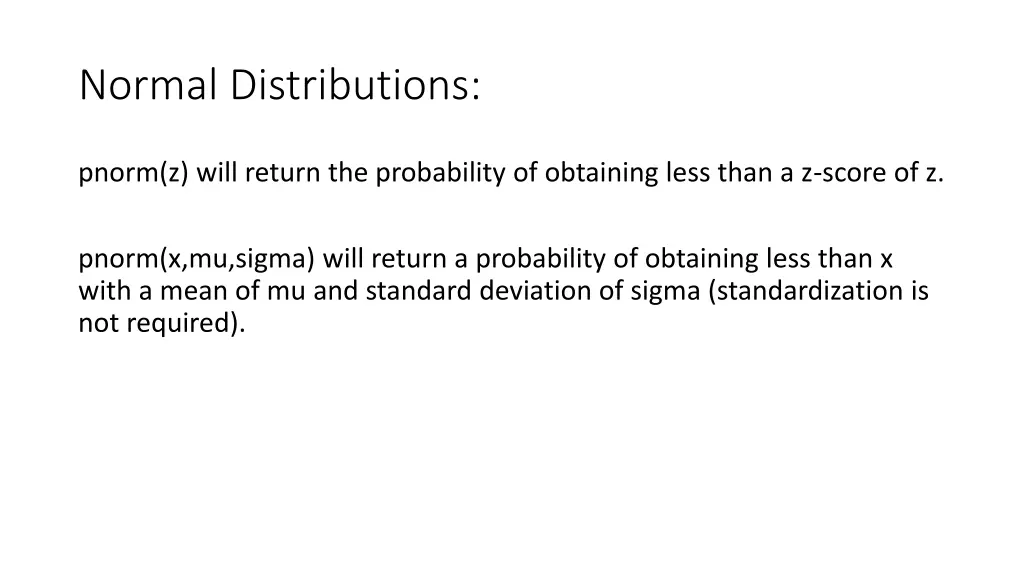 normal distributions