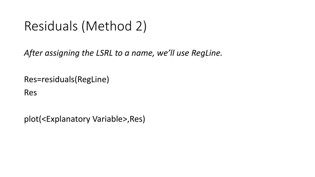 residuals method 2